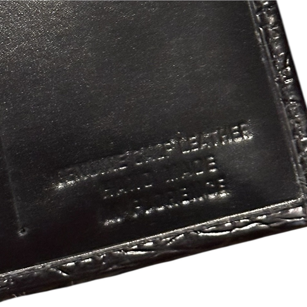 Black Croc-Embossed Black Leather Long Wallet NWOT - Picture 8 of 8